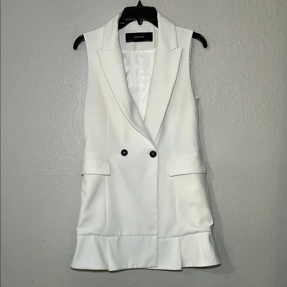 Zara Ivory Double-Breasted Vest - Picture 1 of 11